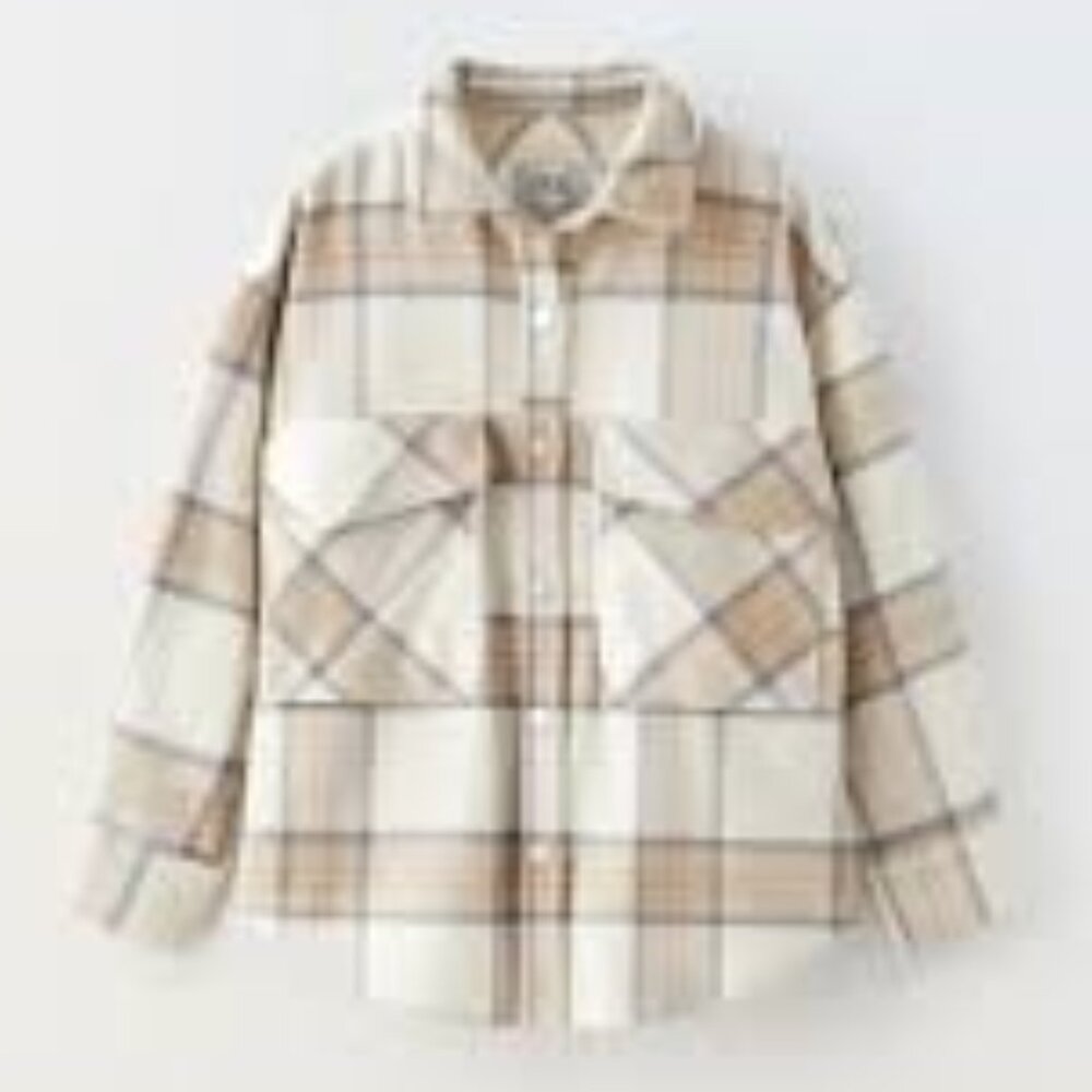 Zara Girls Plaid overshirt kids size 13-14